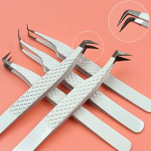 Private Label Fiber Tip Lash Tweezers Custom Logo Fiber Tip Volume Lash Extension Fiber Tip Tweezers