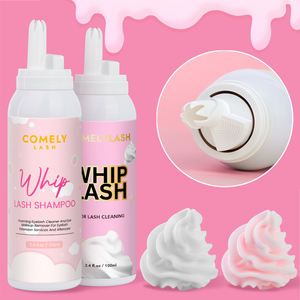 Whipped Lash Cleanser Cream Shampoo Unscented Foam | 100ml Pink Eyelash Extension Cleaning Bath Kit | Custom Logo Private Label