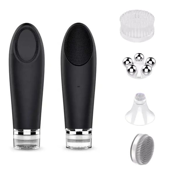 2025 New Arrival Skin Care Device Waterproof Soft Silicone Face Washing Brush Facial Massager Electric Cleansing Brush