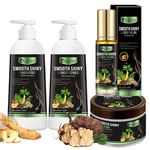 Organic Keratin Gel Shampoo Conditioner Set Refreshing Nourishing Ginseng Ganoderma Lucidum Extract for White Hair Turning Black