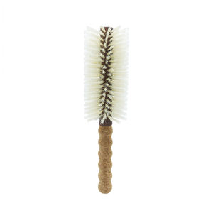 Cork Handle Nylon Boar Bristle Hair Brush Anti Static Round Brush for Blow Drying Blonde Boars Hair Styling Tool
