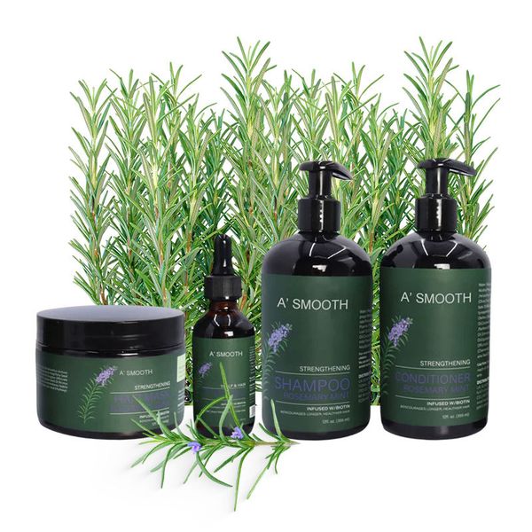Factory Price Private Label Sulfate-Free Moisturizing Smoothing Natural Rosemary Hair Mask Oil Shampoo And Conditioner Set