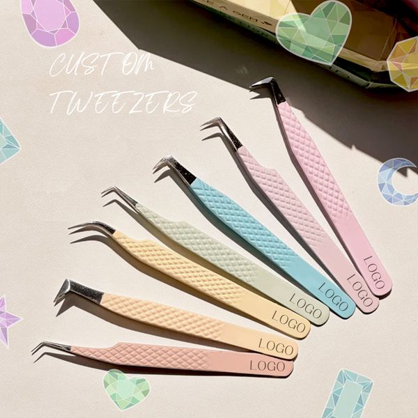 Stainless Steel Japanese Made Fiber Tip Tweezer Lash Applicator Diamond Tip Tweezers for Lash Extension