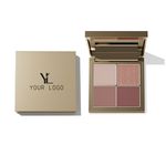 Best Selling Luxury Lasting Waterproof Matte Glitter Powder Creamy Eyeshadow Palette 4 Colors 1 for Fair Shimmer Custom Labeling