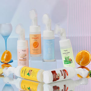 TWG Face Wash Private Label Vitamin C Face Cleans Wash Whitening Turmeric Face Wash with Brush Aloe Vera Foaming Facial Cleanser