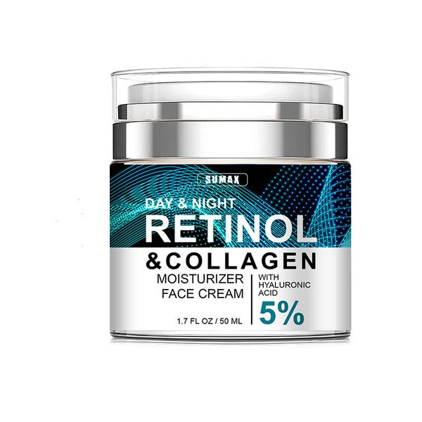 Sumax 50ml Retinol Cream for Face Retinol and Collagen Moisturizer Day Night Use Anti-Aging Moisturizer for Women Men